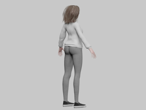 Classic Basic girl V35767 3D Model