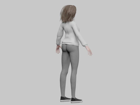 Classic Basic girl V35767 3D Model