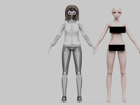 Classic Basic girl V35767 3D Model