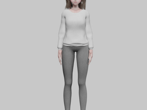 Classic Basic girl V35767 3D Model
