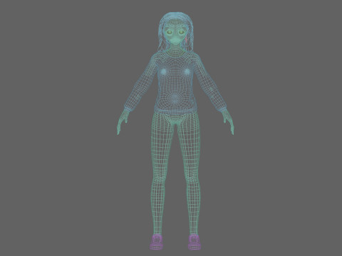 Classic Basic girl V35767 3D Model