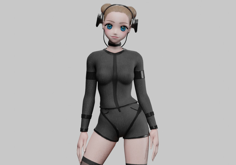 Classic cute girl V29343 3D 模型 .c4d .max .obj .3ds .fbx .stl .blend 