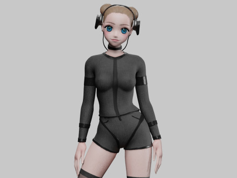 Classic cute girl V29343 3D Model