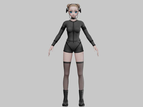 Classic cute girl V29343 3D Model