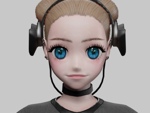 Classic cute girl V29343 3D 模型