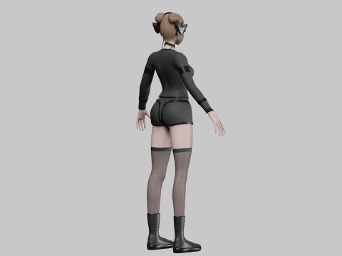 Classic cute girl V29343 3D 模型