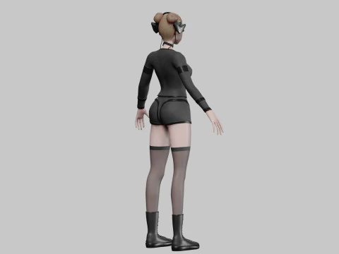 Classic cute girl V29343 3D Model