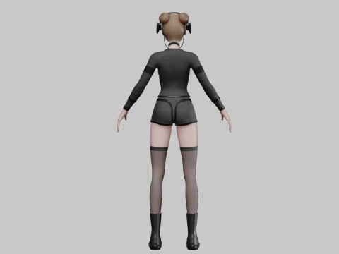 Classic cute girl V29343 3D 模型