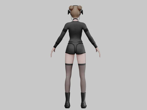 Classic cute girl V29343 3D Model