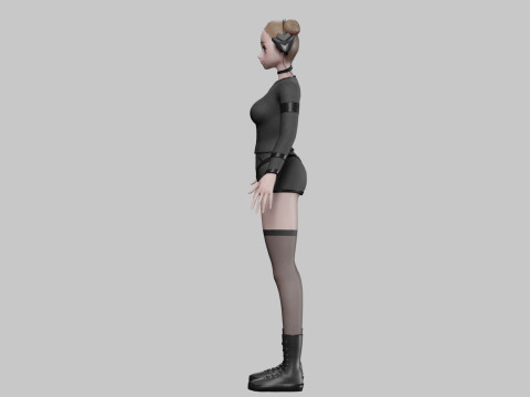 Classic cute girl V29343 3D 模型