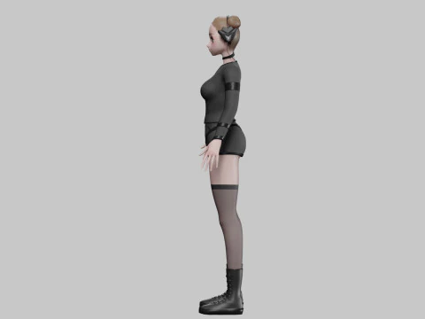 Classic cute girl V29343 3D Model