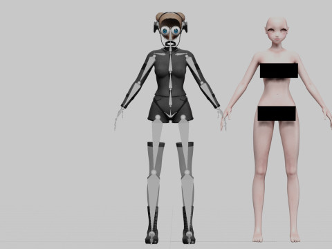 Classic cute girl V29343 3D 模型