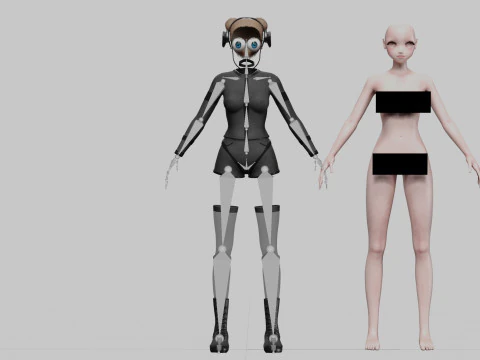 Classic cute girl V29343 3D Model