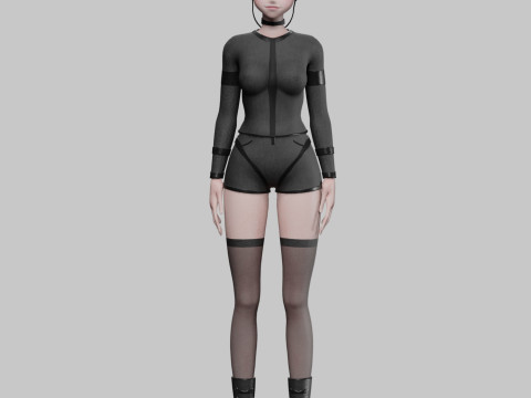 Classic cute girl V29343 3D 模型