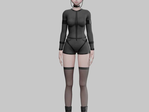 Classic cute girl V29343 3D Model