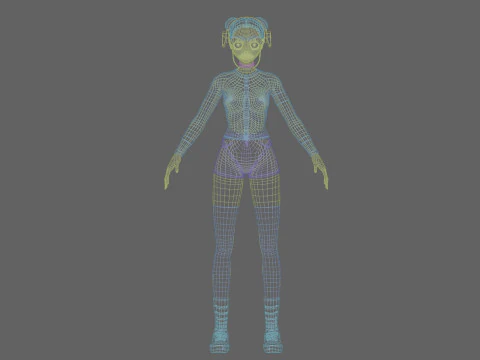 Classic cute girl V29343 3D Model