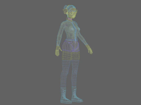 Classic cute girl V29343 3D Model