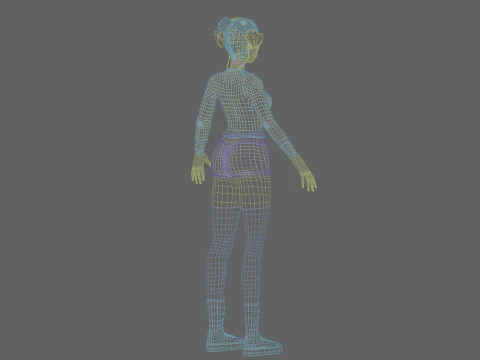 Classic cute girl V29343 3D Model