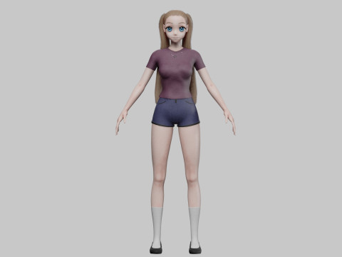 Cool anime girl V21806 Modelo 3D
