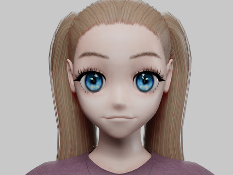 Cool anime girl V21806 Modelo 3D