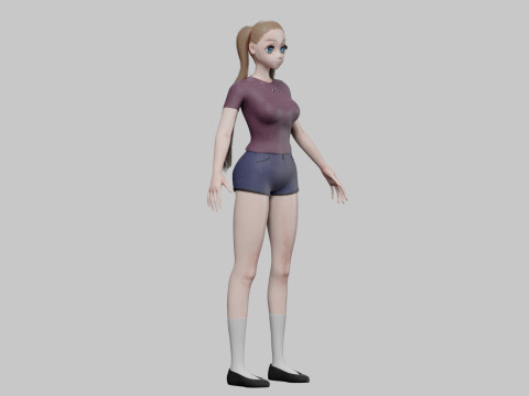 Cool anime girl V21806 Modelo 3D