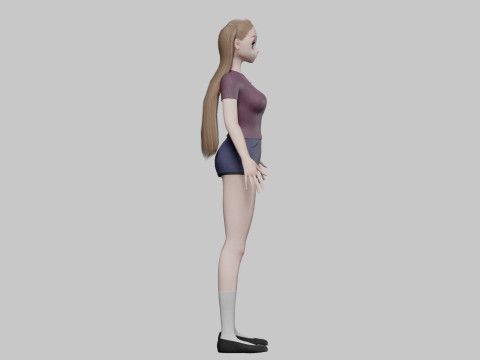 Cool anime girl V21806 Modelo 3D