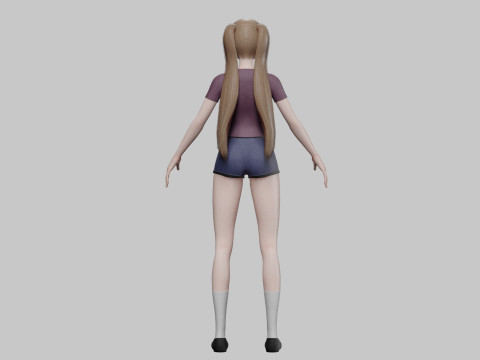 Cool anime girl V21806 Modelo 3D