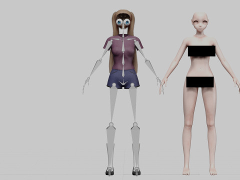 Cool anime girl V21806 Modelo 3D
