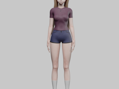 Cool anime girl V21806 Modelo 3D