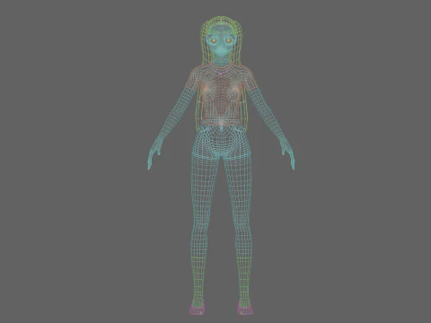 Cool anime girl V21806 3D Model