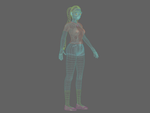 Cool anime girl V21806 Modelo 3D