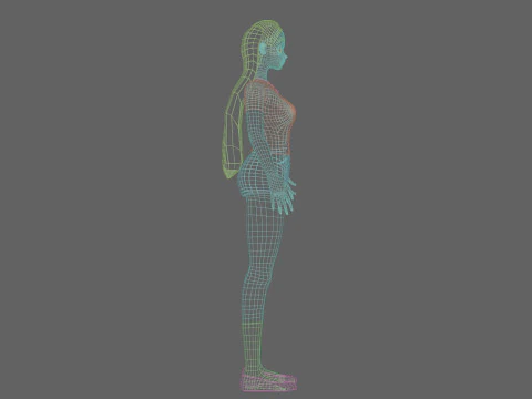 Cool anime girl V21806 3D Model