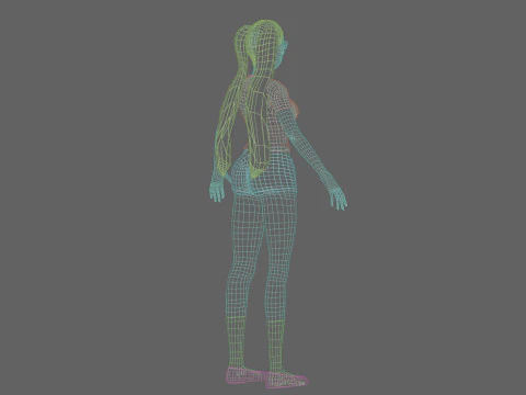 Cool anime girl V21806 3D Model