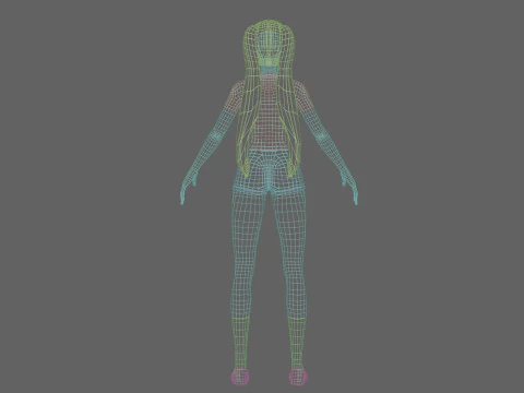Cool anime girl V21806 3D Model