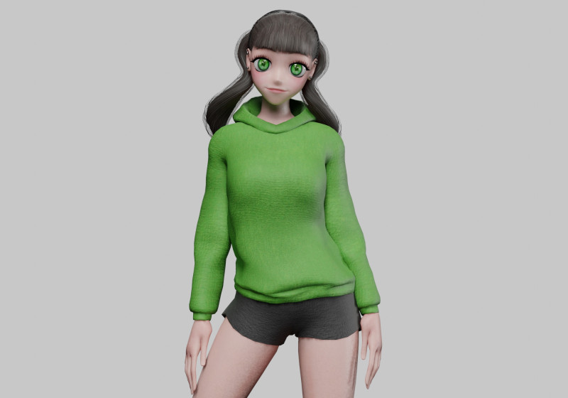 Cool Basic girl V28060 3Dモデル .c4d .max .obj .3ds .fbx .stl .blend 