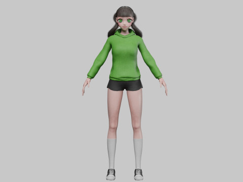 Cool Basic girl V28060 3Dモデル