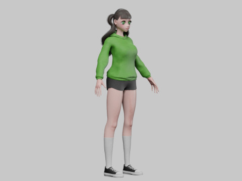 Cool Basic girl V28060 3Dモデル