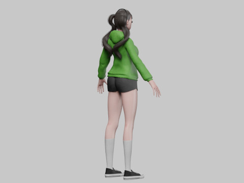 Cool Basic girl V28060 3Dモデル
