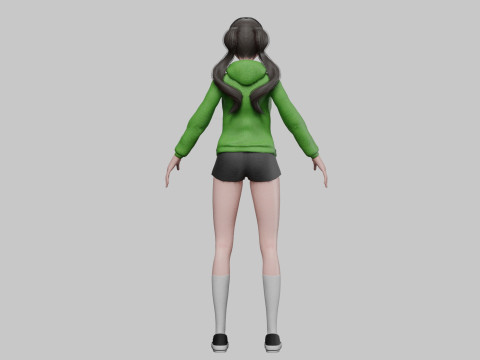 Cool Basic girl V28060 3Dモデル