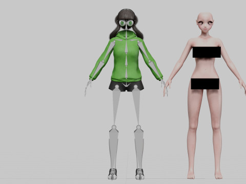 Cool Basic girl V28060 3Dモデル