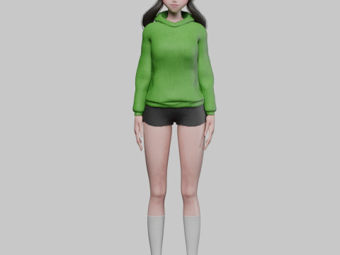 Cool Basic girl V28060 3Dモデル