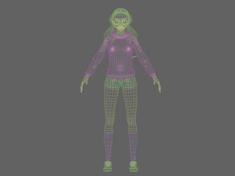Cool Basic girl V28060 3Dモデル