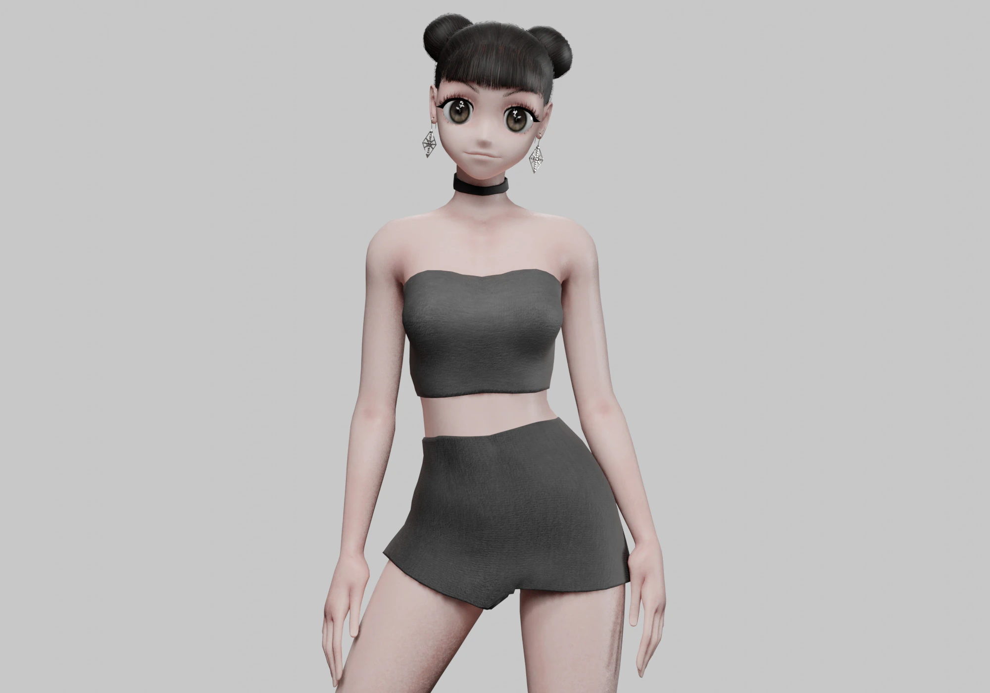 Cool cute girl V24571 3D Model .c4d .max .obj .3ds .fbx .stl .blend