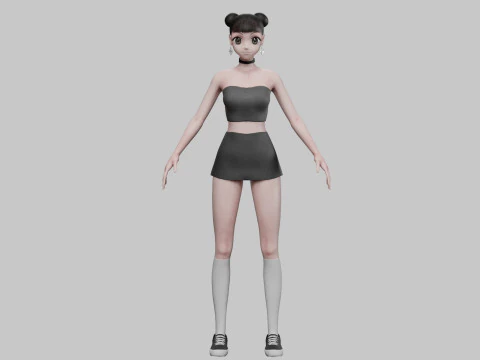 Cool cute girl V24571 3D Model