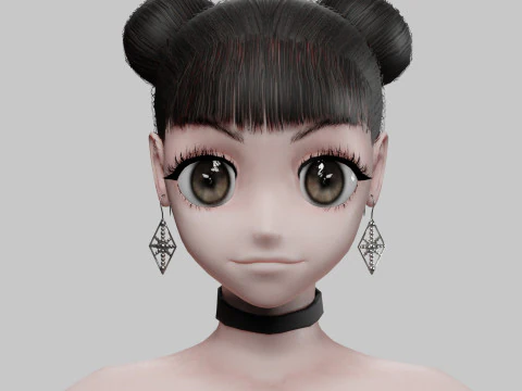 Cool cute girl V24571 3D Model