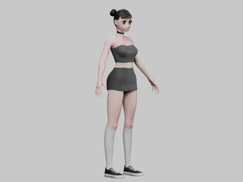 Cool cute girl V24571 3D Model