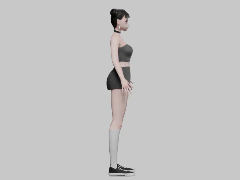 Cool cute girl V24571 3D Model