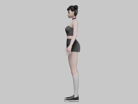 Cool cute girl V24571 3D Model