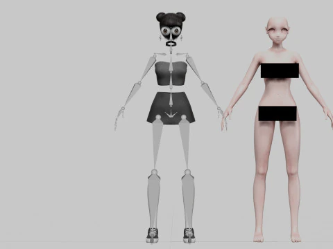 Cool cute girl V24571 3D Model