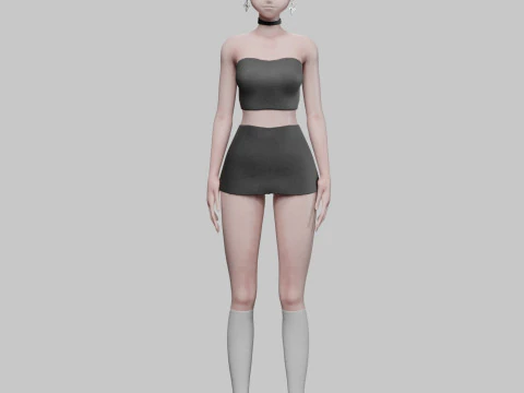 Cool cute girl V24571 3D Model